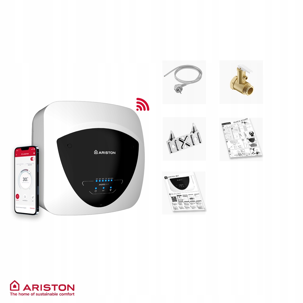 KOTL ELEKTRICKÝ OHRIEVAČ ARISTON ANDRIS ELITE WIFI 30 NAD UMYVADLOM